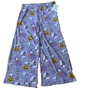 NWT MUNKI MUNKI WOMEN'S PERFECT PAJAMAS PEANUTS PURPLE HALLOWWEN PANTS MEDIUM